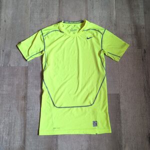Nike Pro Combat Drifit Neon Yellow T shirt L Boys